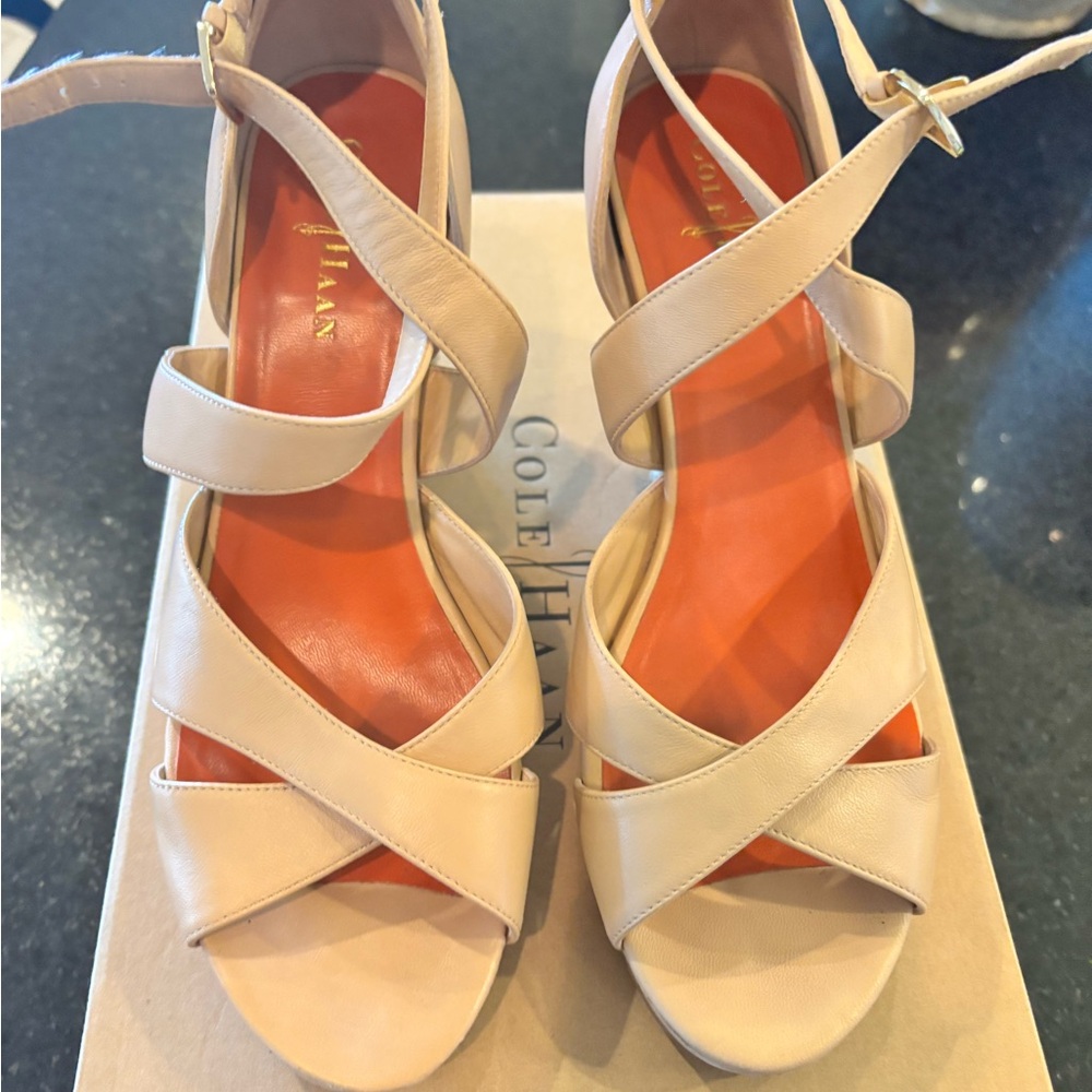 Cole Haan Women's Beige Wedge Sandal - Picture 1 of 4